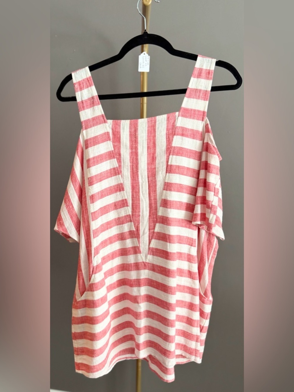 Soft Surroundings Sunset Park Striped Cold Shoulder Tunic Size M Relaxed Boho